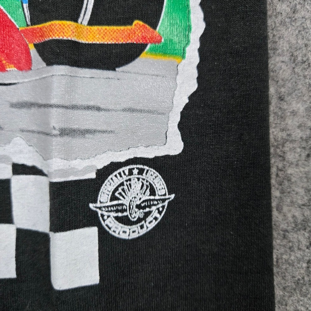 Vintage Indy Car Racing T Shirt Mens Small Black 90s Single Stitch USA Signed - Picture 4 of 13